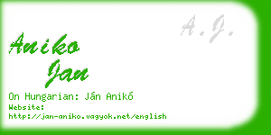 aniko jan business card